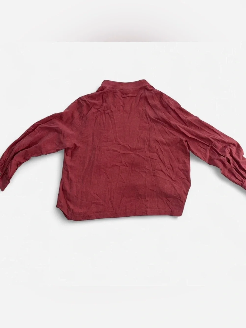 Linen Blend Poetry Funnel Neck Blouse - Picture 3 of 6